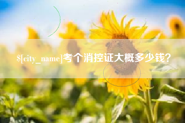 蚌埠考个消控证大概多少钱？