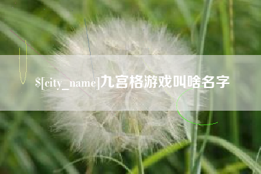 蚌埠九宫格游戏叫啥名字