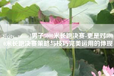 蚌埠男子5000米长跑决赛-更是对5000米长跑决赛策略与技巧完美运用的体现