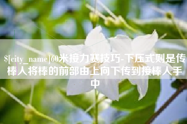 蚌埠60米接力赛技巧-下压式则是传棒人将棒的前部由上向下传到接棒人手中