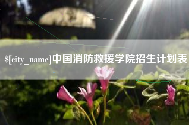 蚌埠中国消防救援学院招生计划表