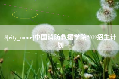 蚌埠中国消防救援学院2019招生计划
