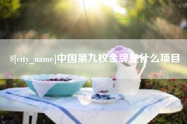 蚌埠中国第九枚金牌是什么项目